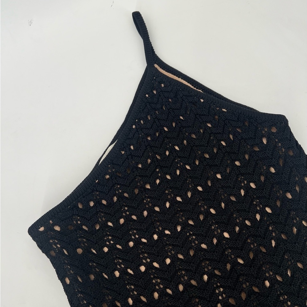 Aqua Black Lace Midi Dress